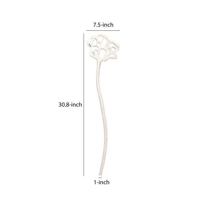 Polyresin Flower Garden Stake with Cutout Design, White