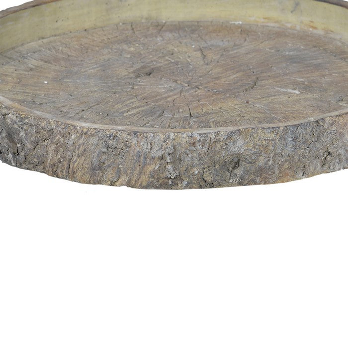 decorative Cemented Log Plate with Distressed Details, Gray