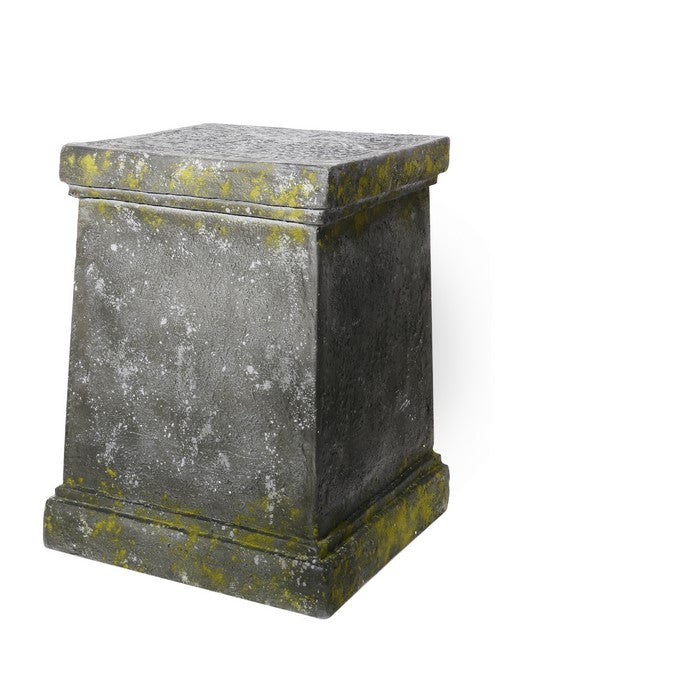 Magnesium Pedestals with Distressed Details, Gray and Green, Set of 2
