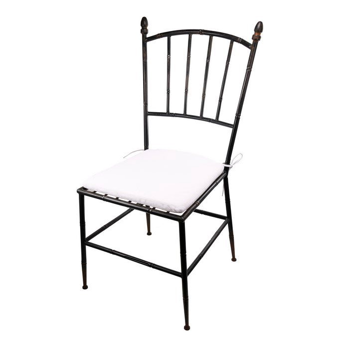 Metal Chair with Slat Style Open Backrest, Black and White