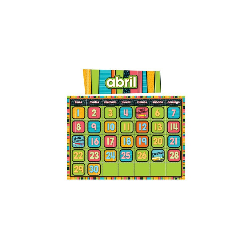 Carson Dellosa Stylin' Stripes Spanish Calendar (110214)