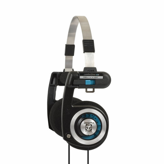 Koss Porta Pro On Ear Headphones with Case, Black/Silver
