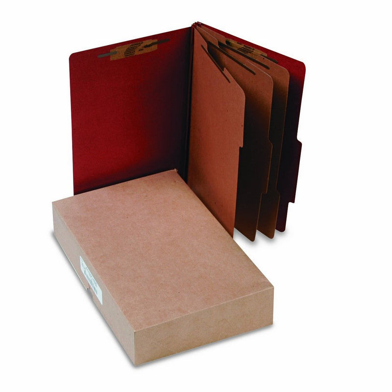 ACCO 16038 ACCO Pressboard 25-Point Classification Folder, Lgl, 8-Section, Earth Red, 10/Bx