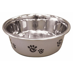 Ethical Pet Barcelona Matte and Stainless Steel Pet Dish, 16-Ounce, Silver