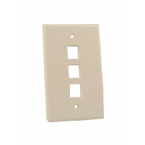 Leviton 41080-3WP 3-Port QuickPort Wall Plate, White