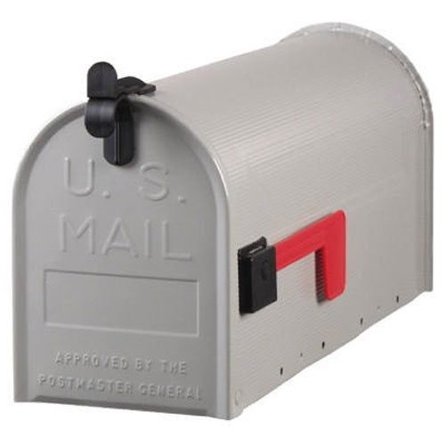 Solar Group ST100000 PostMaster Standard Size Galvanized Steel Rural Mailbox U.S. Postmaster General Approved, Gray