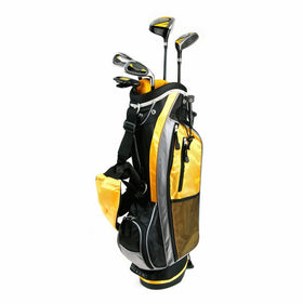 Intech Lancer Junior Golf Set, (Right-Handed, Age 4 to 7, 17.5 degree Driver, 4/5 Hybrid Iron, Wide Sole 7 and 9 irons, Junior Putter, Yellow, Deluxe Stand Bag)
