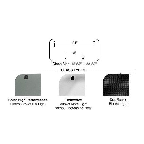 C.R. LAURENCE RG320H CRL/SFC 17 x 35 AutoPort Sunroof High Performance Solar Replacement Glass