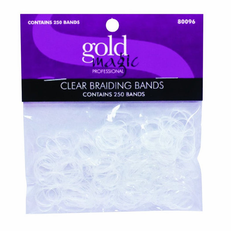 Gold Magic Elastic Braiding Bands, Clear