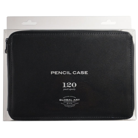 Global Art Materials 414120 120-Piece Leather Pencil Case, Black