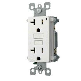 Leviton 7899-KW Test and Reset Buttons Match Face 20-Amp 125-Volt SmartLock PRO Duplex GFCI Receptacle, White