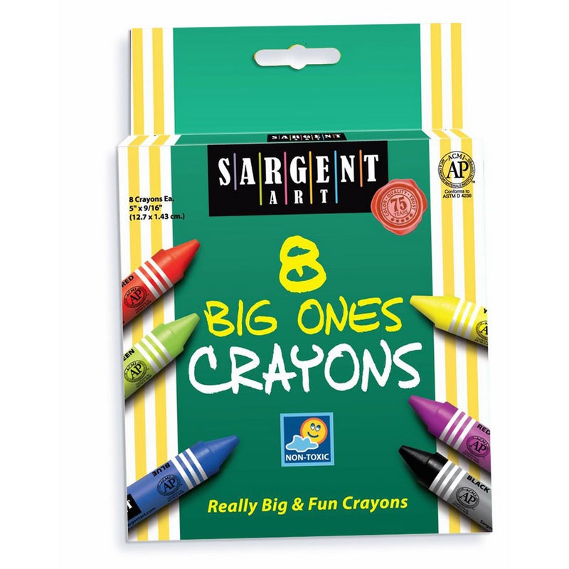 Sargent Art 22-0589 5-Inch by 9/16-Inch The Big Ones-8-Crayons and Peggable