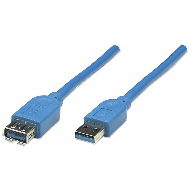 Manhattan A Male/A Female, 2m SuperSpeed USB Extension Cable, Blue (322379)