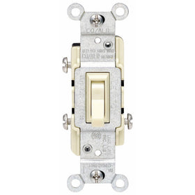 Leviton 2653-2I 15 Amp, 120 Volt, Toggle Co/Alr 3-Way AC Quiet Switch, Residential Grade, Grounding, Ivory