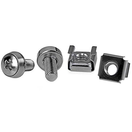 StarTech.com CABSCREWM6 50 Pkg M6 Mounting Screws and Cage Nuts for Server Rack Cabinet