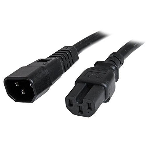 StarTech.com 3 ft 14 AWG Computer Power Cord - IEC C14 to IEC C15-3 foot C14 to C15 Power Cord Cable - 14AWG 250V at 15A