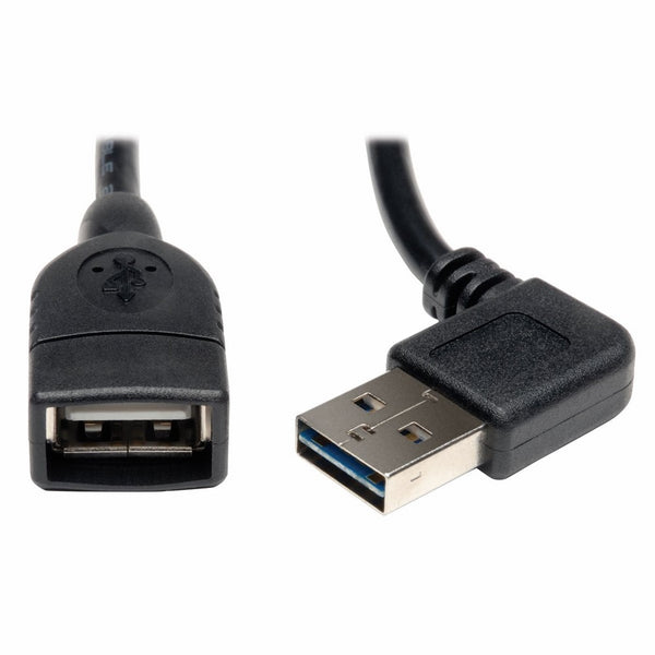 Tripp Lite Universal Reversible USB 2.0 Hi-Speed Extension Cable (Reversible Right/Left Angle A to A M/F), 18-in.h(UR024-18N-RA)