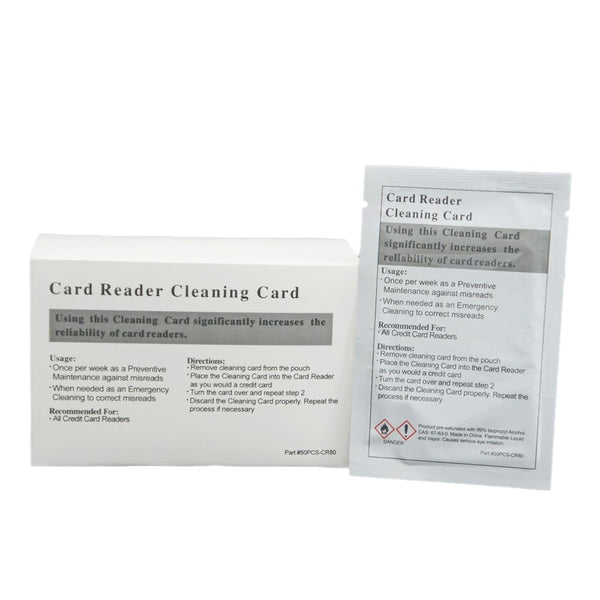 50pk Presaturated Swipe Head Cleaning Cards (Dual Side)