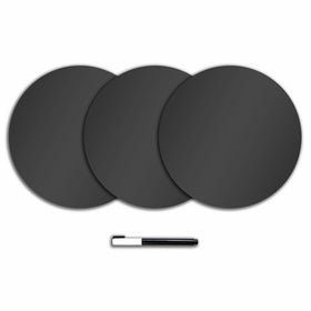 Wall Pops WPE0974 Charcoal Black Dry Erase Dots Decal,three 13in x 13in decals