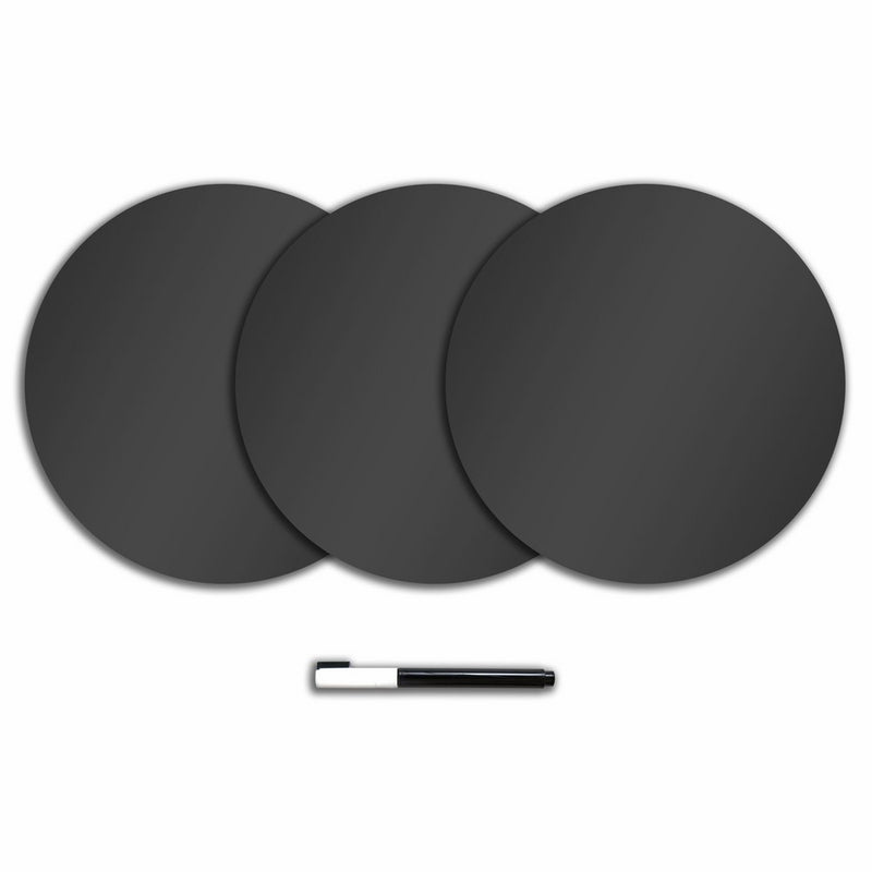 Wall Pops WPE0974 Charcoal Black Dry Erase Dots Decal,three 13in x 13in decals