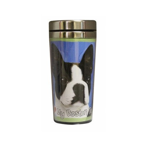E&S Pets Stainless Steel Boston Terrier Tumbler, 16 oz