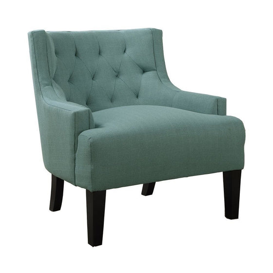 Poundex Boskone Ansley Microfiber Accent Chair, Light Blue