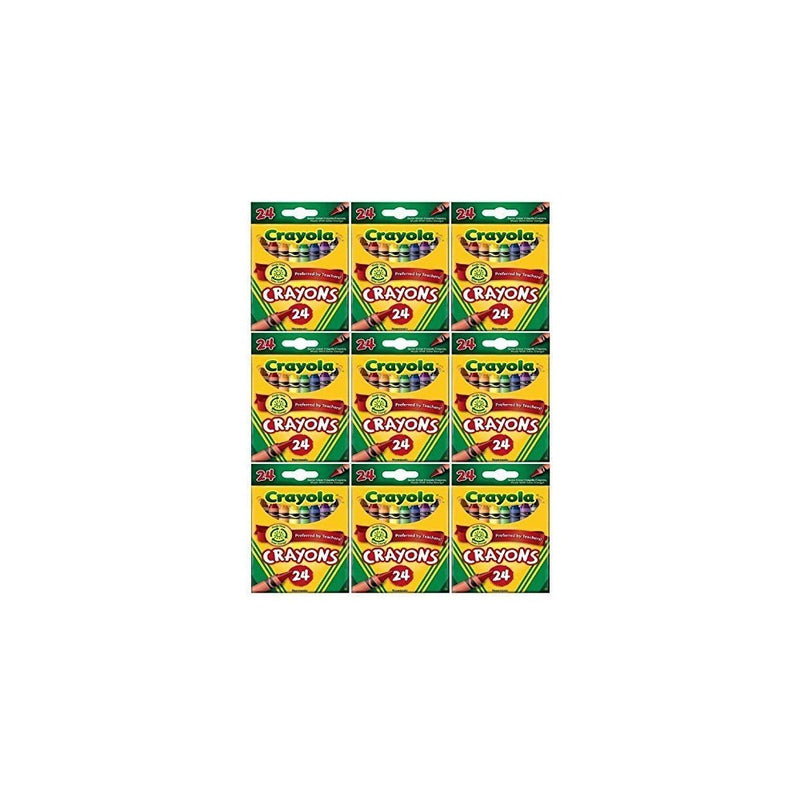 Crayola 24 Count Box of Crayons Non-Toxic Color Coloring School Supplies (9 Packs) by Crayola