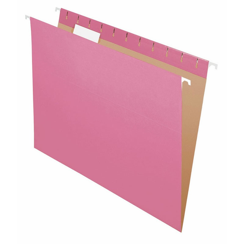 Pendaflex Recycled Hanging Folders, Letter Size, Pink, 1/5 Cut, 25/BX (81609)
