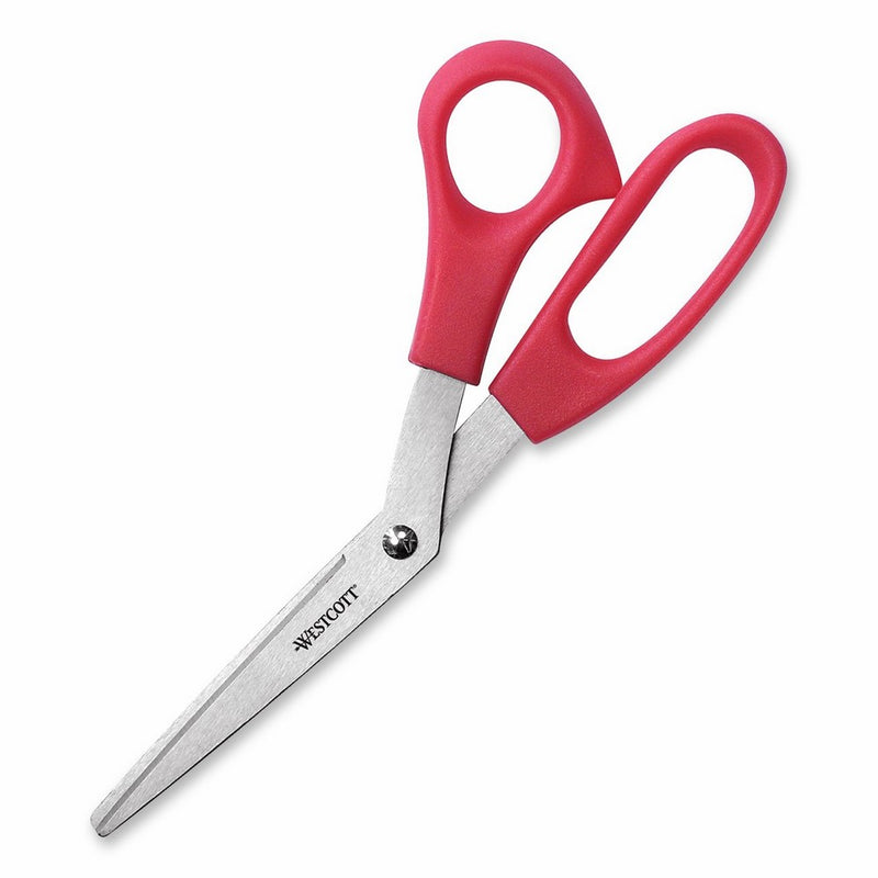 Westcott All-Purpose Value Scissors, 8" Bent, Red