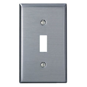 Leviton 84001-40 1-Gang Toggle Device Switch Wallplate, Standard Size, Device Mount, Stainless Steel