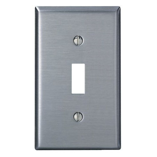 Leviton 84001-40 1-Gang Toggle Device Switch Wallplate, Standard Size, Device Mount, Stainless Steel