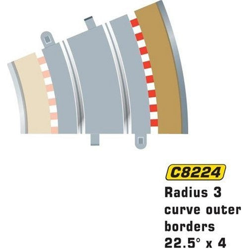 Scalextric C8224 Borders Tan Outer Radius - 22.5 Degrees