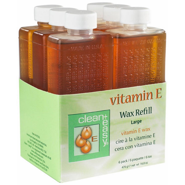 Clean & Easy Wax Refill 6-pack Large Vitamin E, Net Wt. 16.8 oz