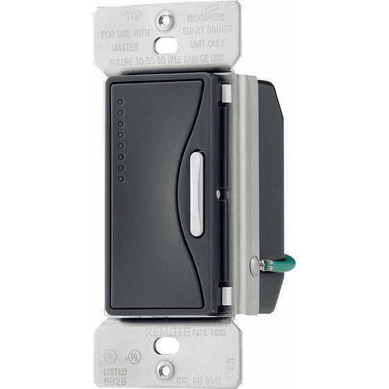 Eaton 9542SG ASPIRE Smart Accessory Dimmer with Preset, Silver Granite