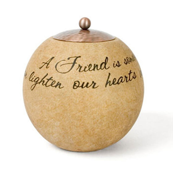 Pavilion Gift Company Comfort Candles 4-1/2-Inch Round Candle Holder, Friend