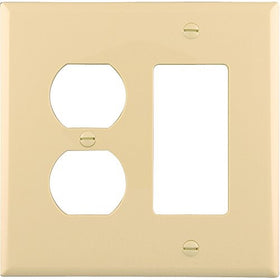 Cooper Wiring 2G Duplex & Deco Plate - Ivory PJ826V