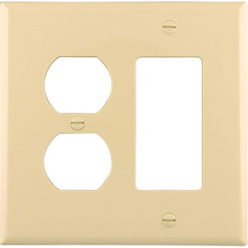 Cooper Wiring 2G Duplex & Deco Plate - Ivory PJ826V