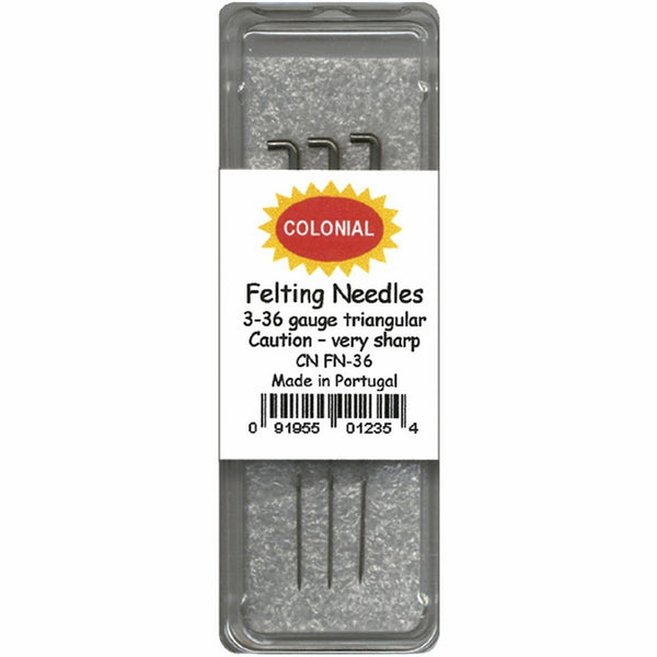 Colonial Needle CNFN36 Triangle Point Felting Needle, Size 36, 3-Pack