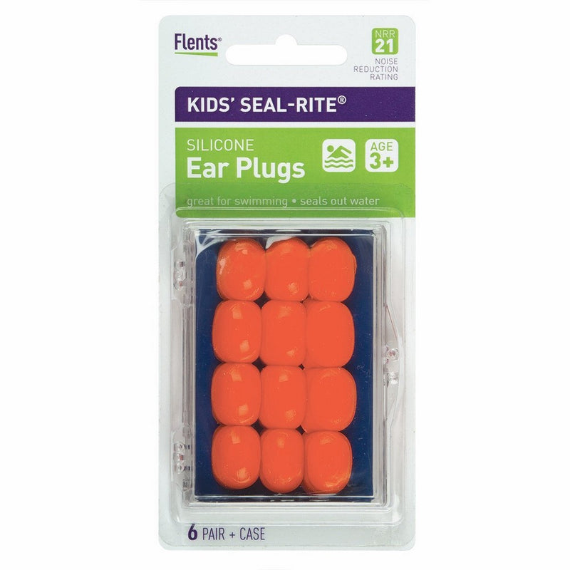 Kids Soft Silicone Ear Plugs - 6 Pairs with Case