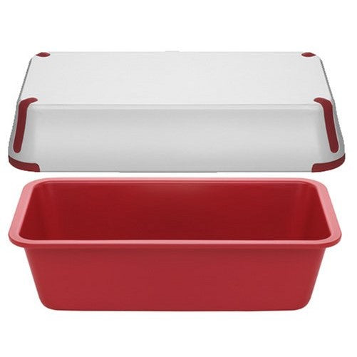 Bake Porter Loaf Pan with Serving Cover, Red