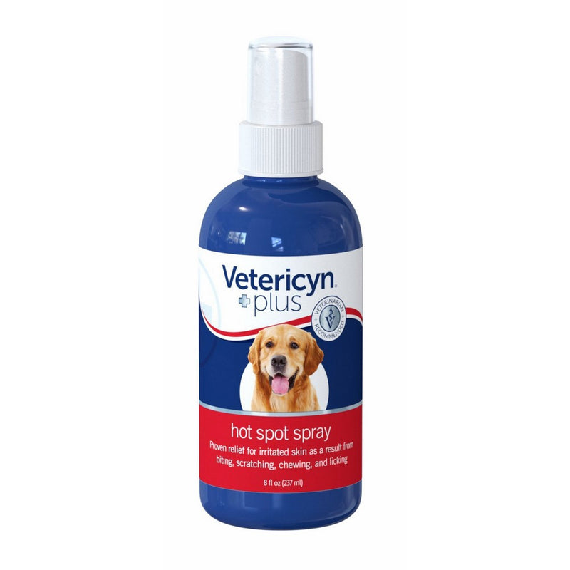 Vetericyn Plus Hot Spot Spray| Itch and Sore Relief Spray for Dogs, Cats, and All Pets – 8-ounce