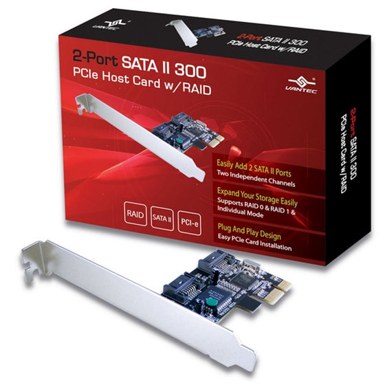 Vantec 2-Port SATA II 300 PCIe Host Card with RAID (UGT-ST420R)