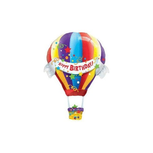 Happy Birthday Hot Air Balloon Jumbo Foil Balloon (Multi-colored) Party Accessory