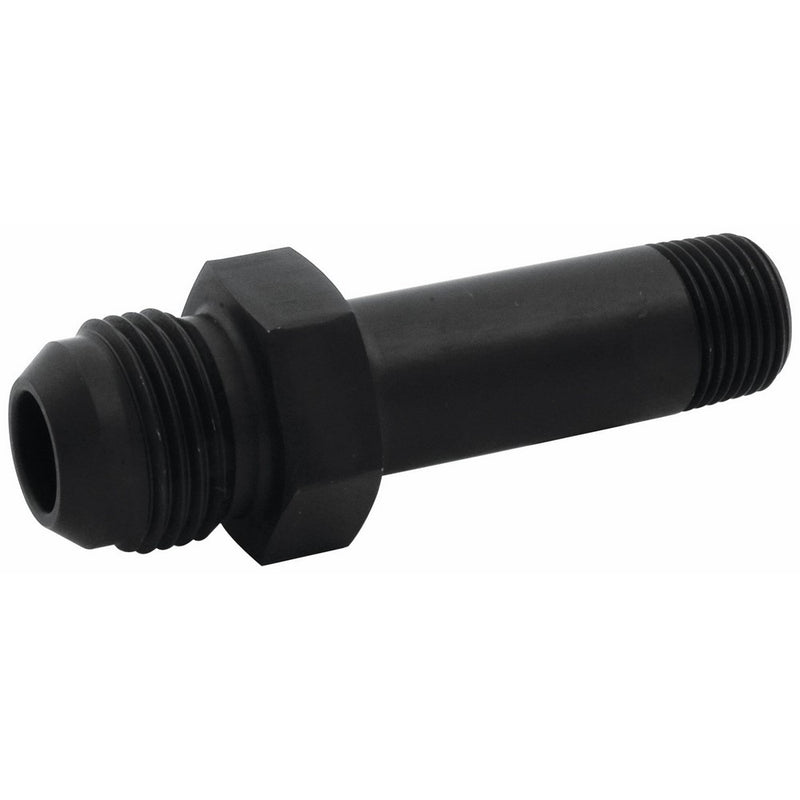 Allstar ALL90048 Black Anodized Aluminum 3" Length 10AN Male to 3/8 NPT Male Oil Inlet Fitting