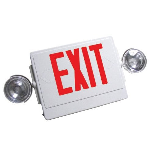 NICOR Lighting Red/White LED Exit Sign with Universal Mounting System (18201)