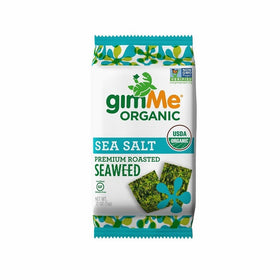 gimMe Snacks Organic Premium Roasted Seaweed, Sea Salt, 0.17 Ounce (5 g) - (Pack of 12)
