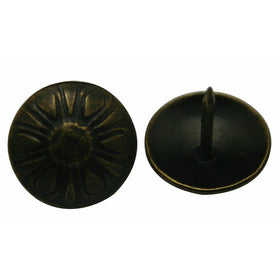 Generic Round Large-headed Nail 0.9" Diameter Color Antique Brass Pack of 50