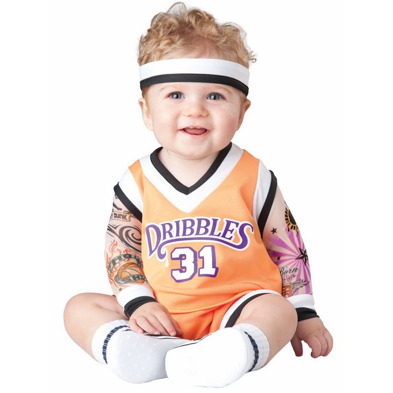InCharacter Baby's Double Dribble Basketball Player Costume, Orange/Black, Small