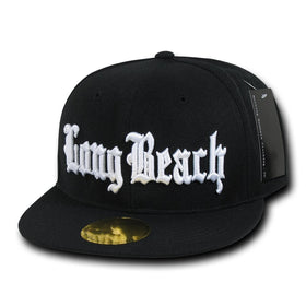 Nothing Nowhere Old English City Long Beach Snapbacks, Black