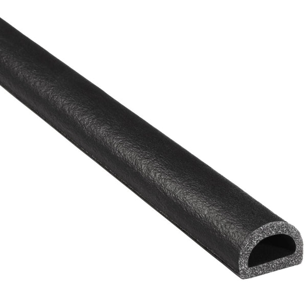 Trim-Lok X109HT-25 EPDM Closed Cell Sponge HT (General Acrylic) PSA Rubber Seal, 0.36" Height, 0.625" Width, D Shape